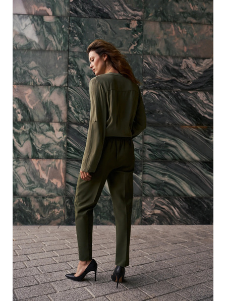 Moodo Tmavě olivové cigaretové kalhoty Moodo