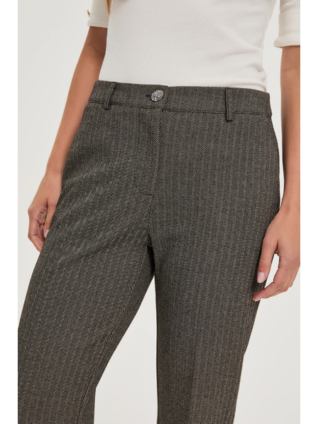 Moodo Tmavě béžové kalhoty s metalickým vláknem Moodo