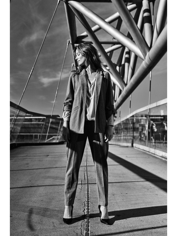 Moodo Šedé cigaretové kalhoty Moodo