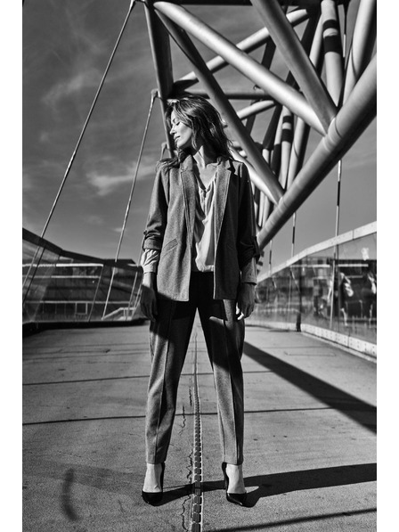 Moodo Šedé cigaretové kalhoty Moodo