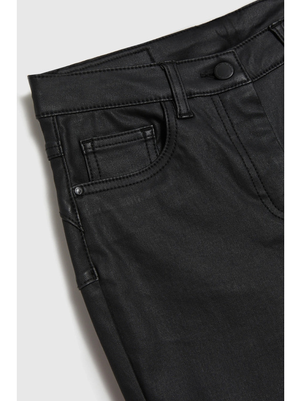 Moodo Voskované kalhoty černé Moodo