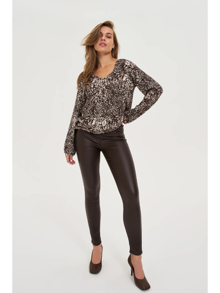 Moodo Voskované kalhoty hnědé Moodo