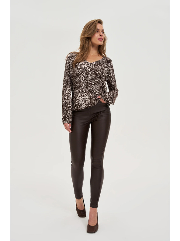 Moodo Voskované kalhoty hnědé Moodo