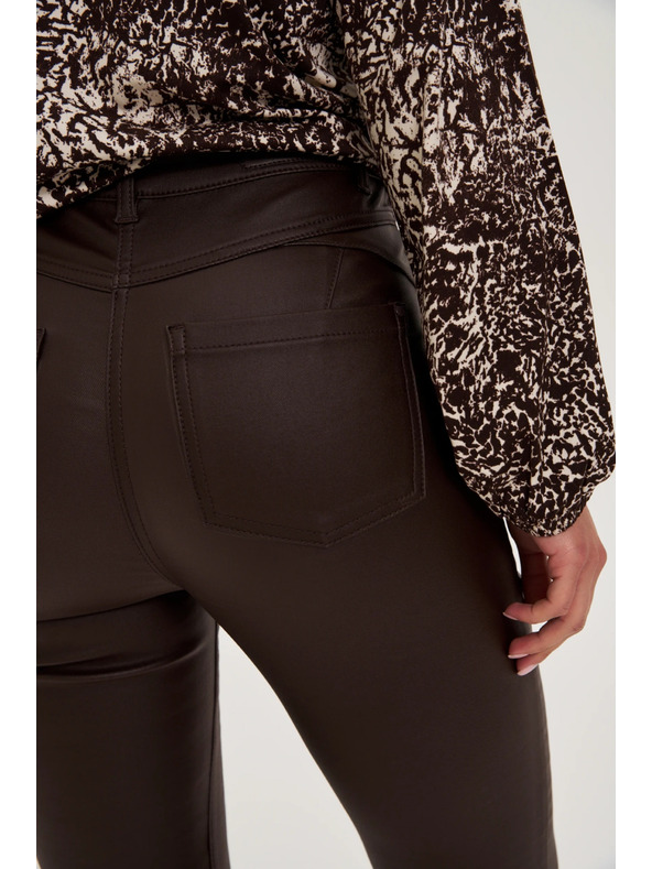 Moodo Voskované kalhoty hnědé Moodo