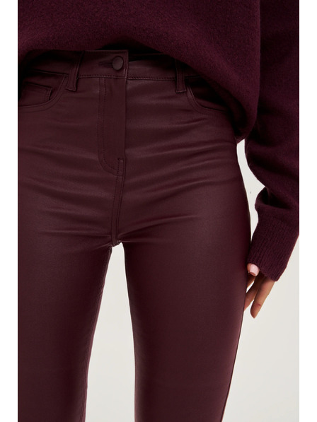 Moodo Voskované kalhoty vínové Moodo