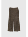 Moodo Hnědé kostkované kalhoty Moodo
