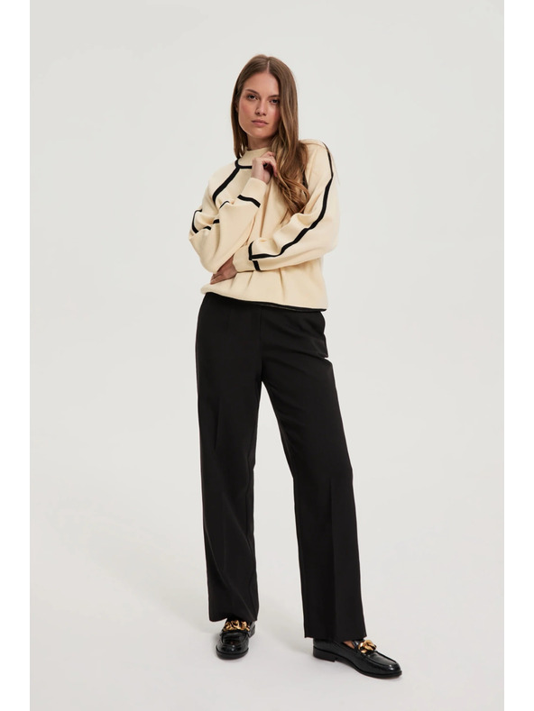 Moodo Černé kalhoty s páskem Moodo