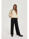 Moodo Černé kalhoty s páskem Moodo