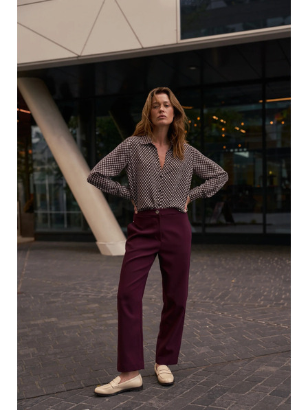 Moodo Hladké kalhoty burgundské Moodo