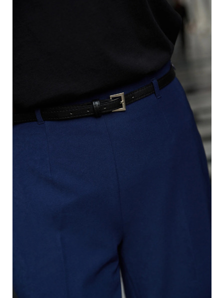 Moodo Tmavě modré kalhoty s páskem Moodo