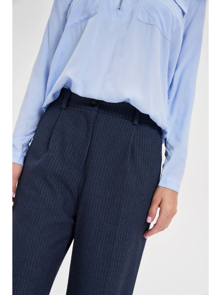 Moodo Tmavě modré pruhované kalhoty Moodo