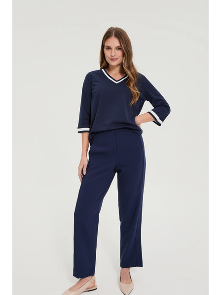 Moodo Hladké kalhoty tmavě modré Moodo