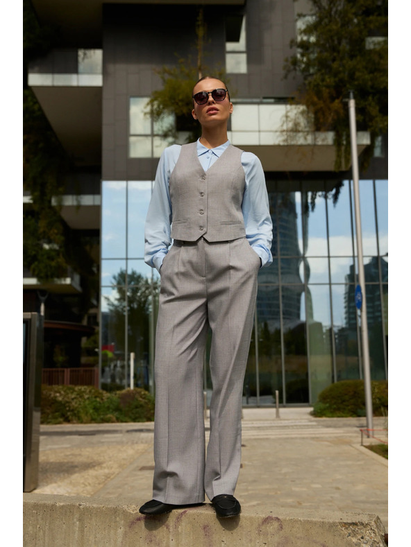 Moodo Šedé kalhoty se strukturou Moodo