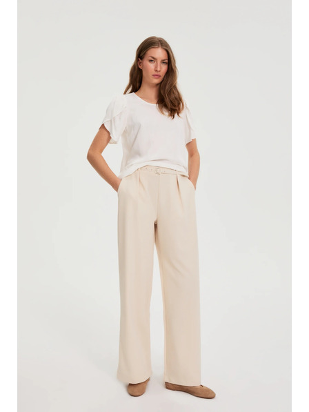 Moodo Béžové kalhoty s páskem Moodo
