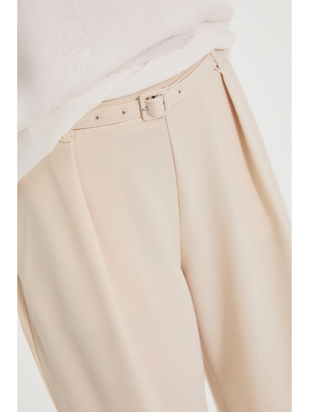 Moodo Béžové kalhoty s páskem Moodo
