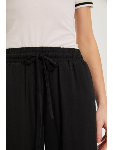 Moodo Černé viskózové kalhoty Moodo