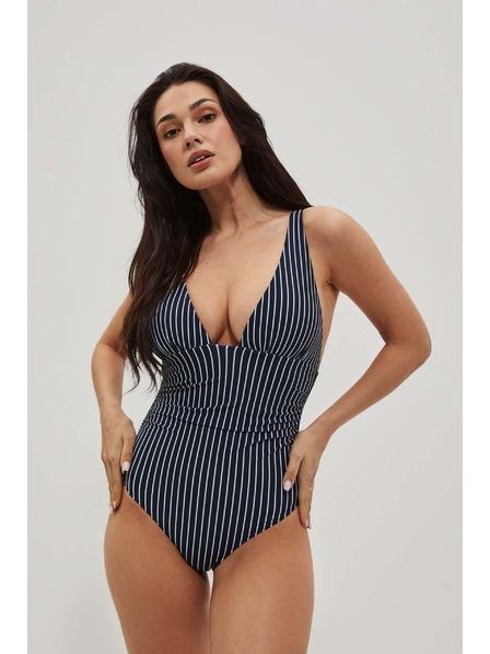 Moodo Jednodílné plavky v pruzích tmavě modré Moodo