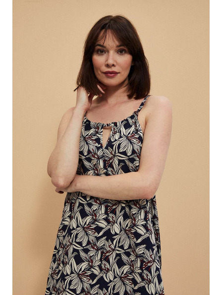 Moodo Viskózové šaty s květinovým vzorem Moodo