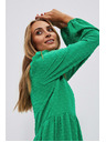 Moodo Zelené šaty s nafouklými rukávy Moodo