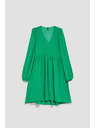 Moodo Zelené šaty s nafouklými rukávy Moodo