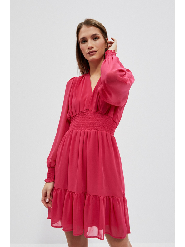 Moodo Šaty s volánkem a nafouklými rukávy Moodo