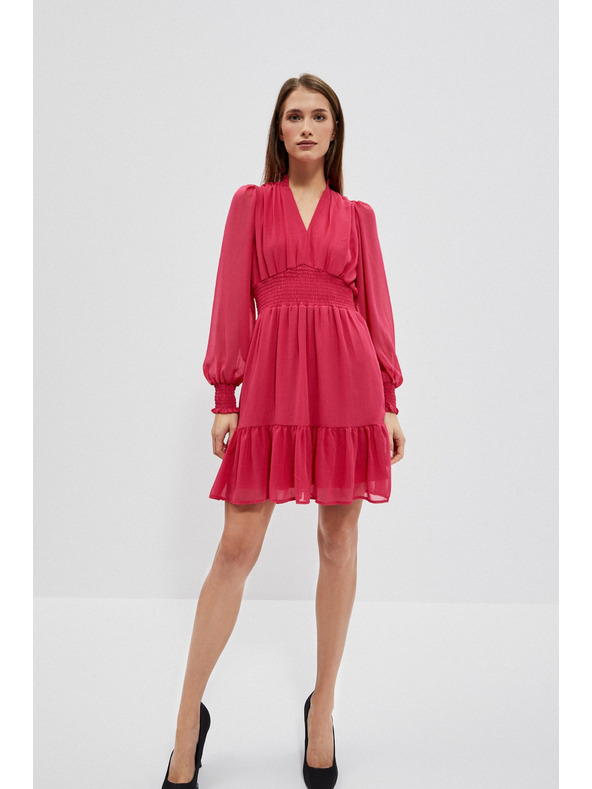 Moodo Šaty s volánkem a nafouklými rukávy Moodo
