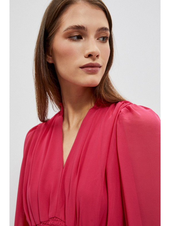 Moodo Šaty s volánkem a nafouklými rukávy Moodo