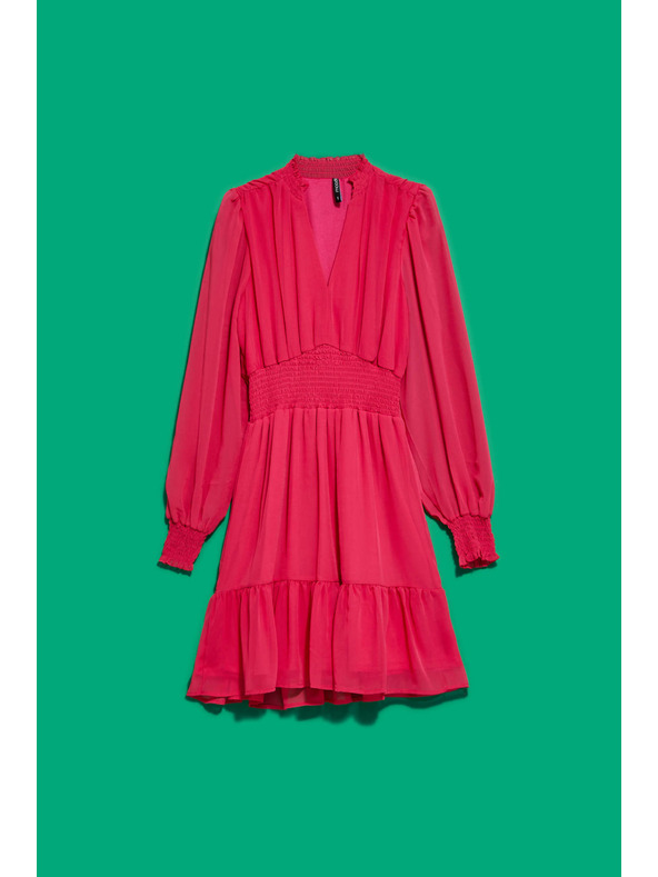 Moodo Šaty s volánkem a nafouklými rukávy Moodo