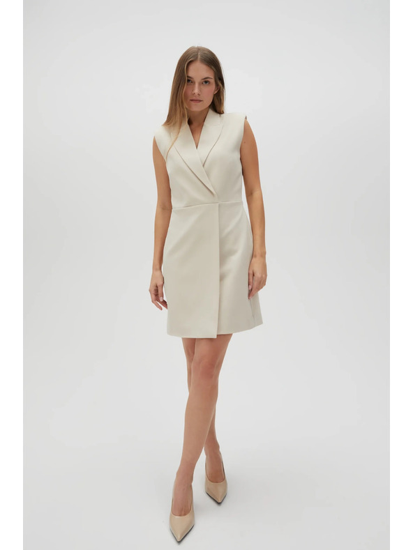 Moodo Elegantní šaty béžové Moodo