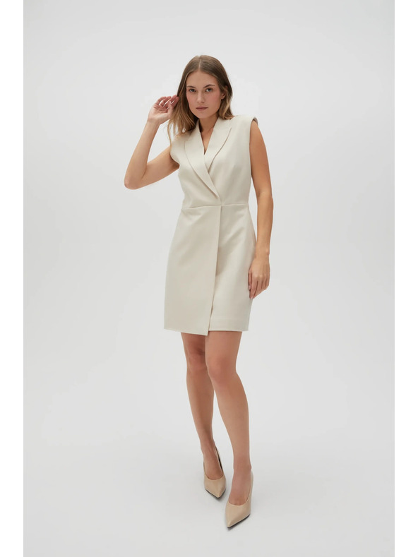 Moodo Elegantní šaty béžové Moodo