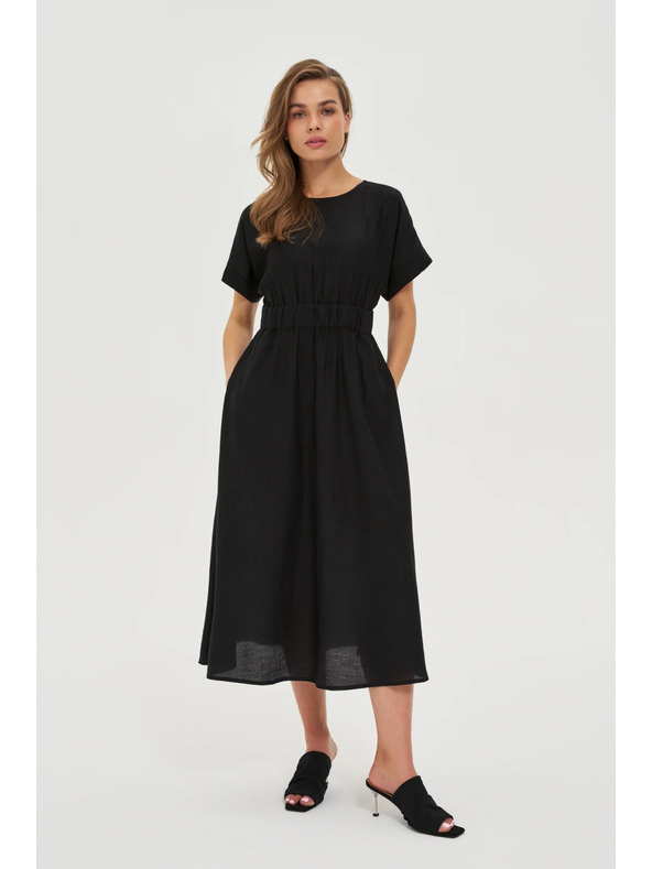 Moodo Viskózové šaty černé Moodo