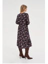 Moodo Černé midi šaty s kytkami Moodo