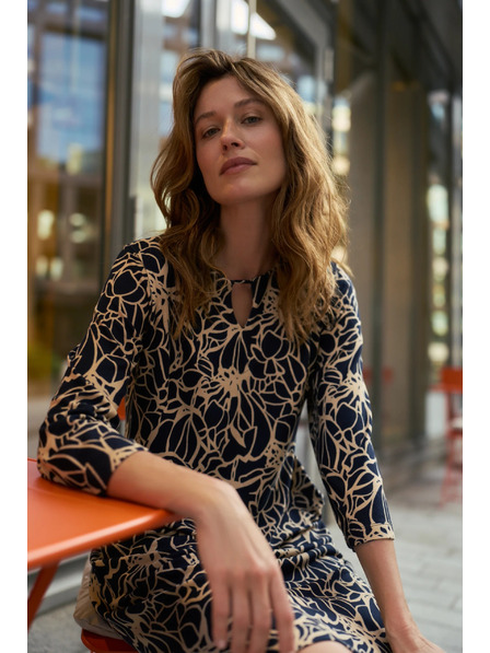 Moodo Tmavě modré květinové šaty Moodo