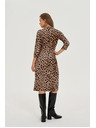 Moodo Béžové šaty s leopardím vzorem Moodo