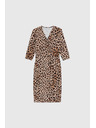 Moodo Béžové šaty s leopardím vzorem Moodo