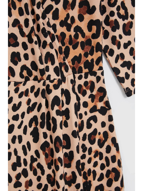 Moodo Béžové šaty s leopardím vzorem Moodo