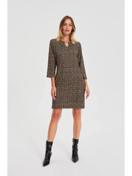 Moodo Černé šaty s jemným vzorem Moodo