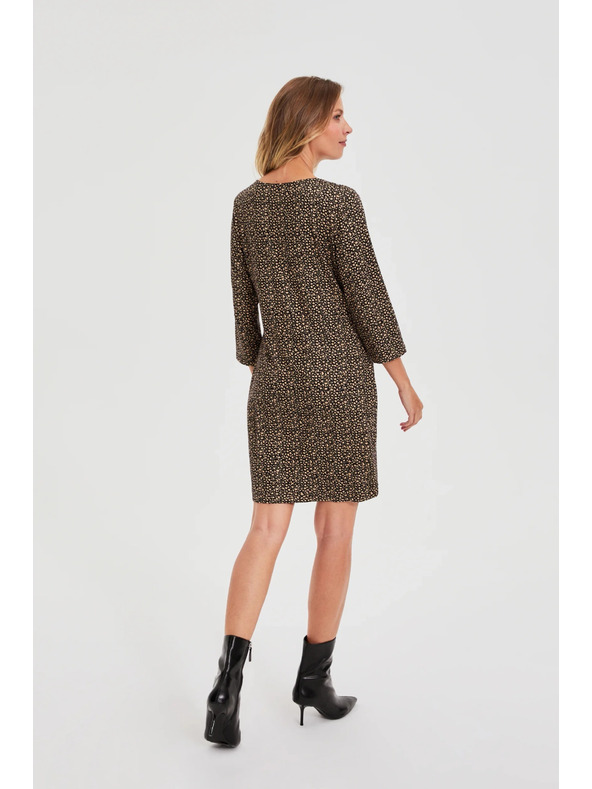 Moodo Černé šaty s jemným vzorem Moodo