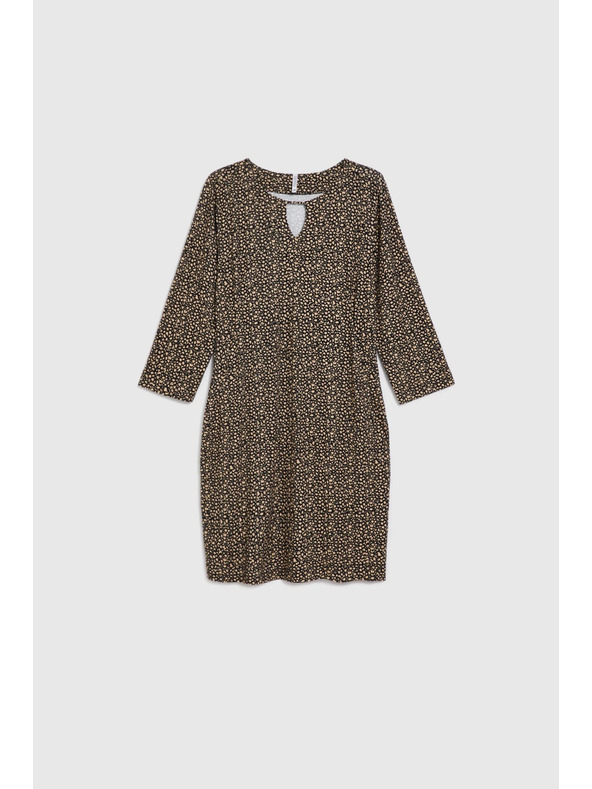 Moodo Černé šaty s jemným vzorem Moodo