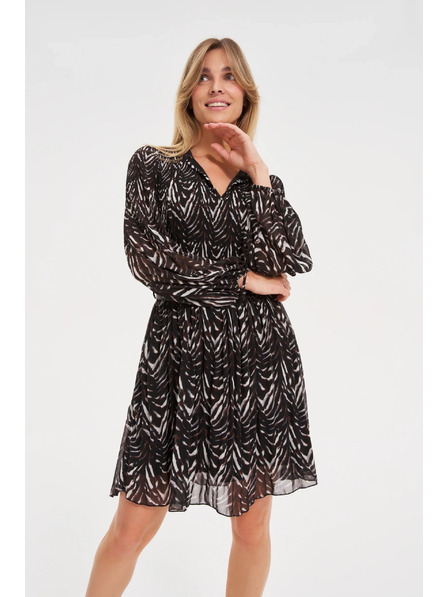 Moodo Hnědé šaty s páskem Moodo