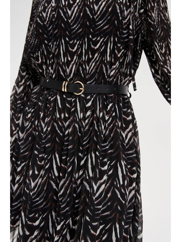 Moodo Hnědé šaty s páskem Moodo