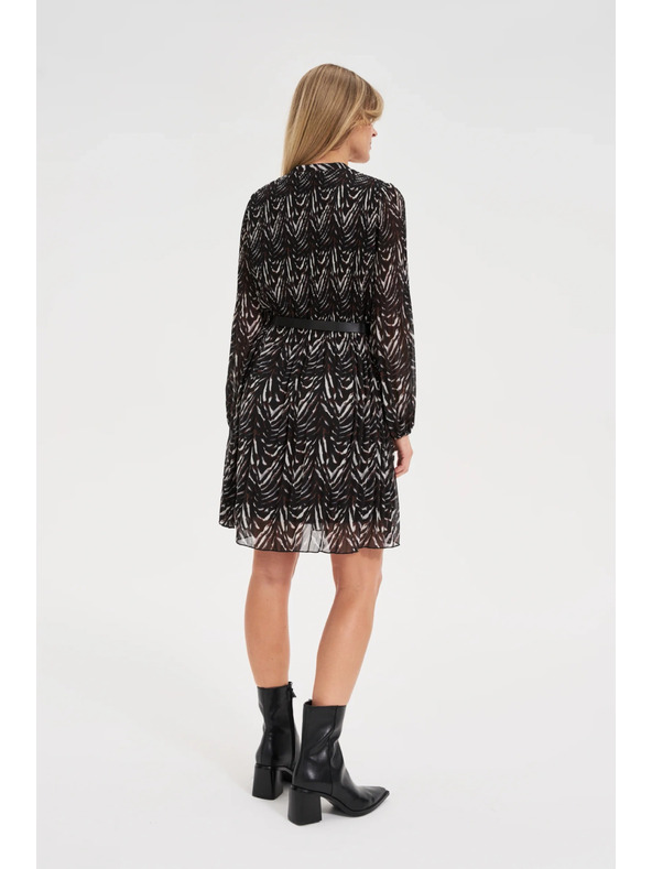 Moodo Hnědé šaty s páskem Moodo