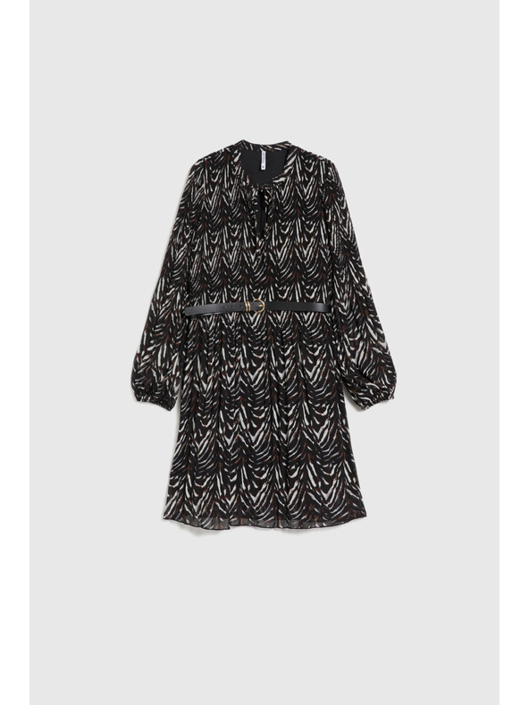 Moodo Hnědé šaty s páskem Moodo