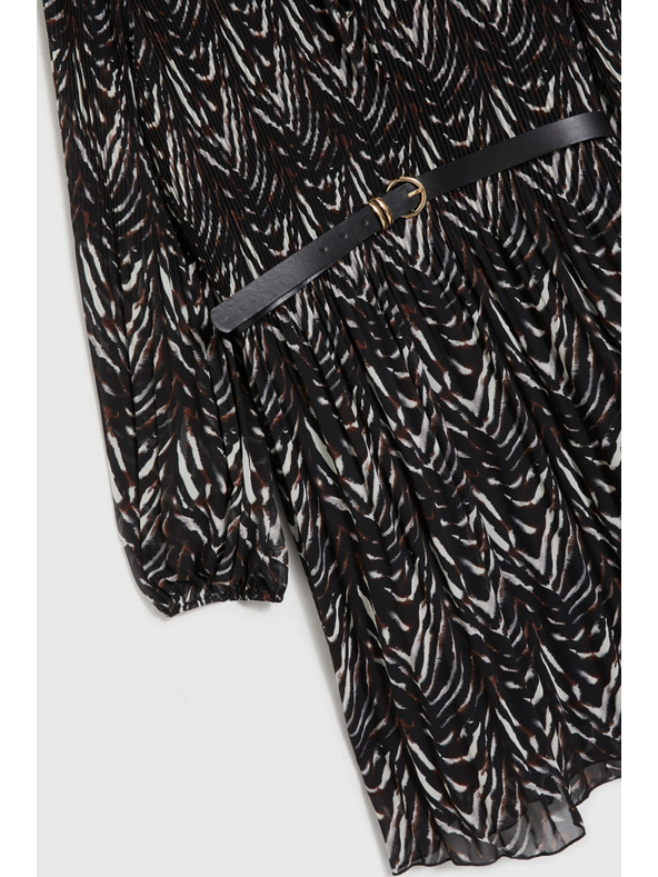 Moodo Hnědé šaty s páskem Moodo