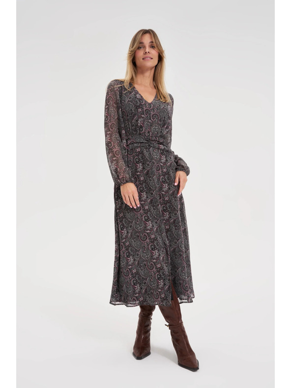 Moodo Vzorované šaty černé Moodo