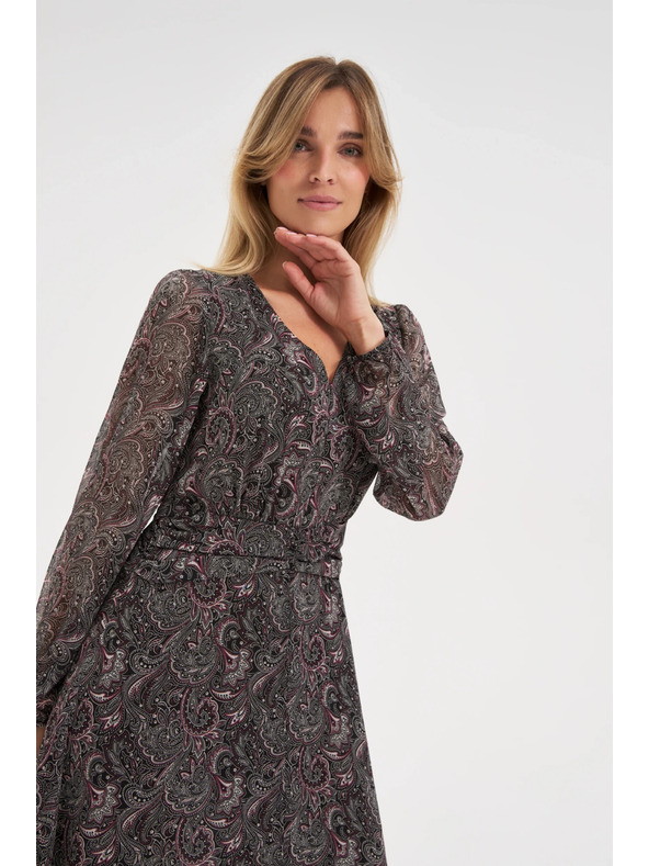 Moodo Vzorované šaty černé Moodo