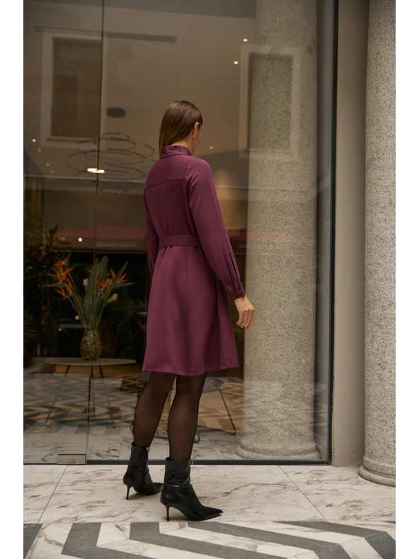 Moodo Vínové košilové šaty Moodo