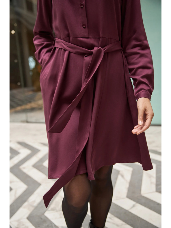 Moodo Vínové košilové šaty Moodo