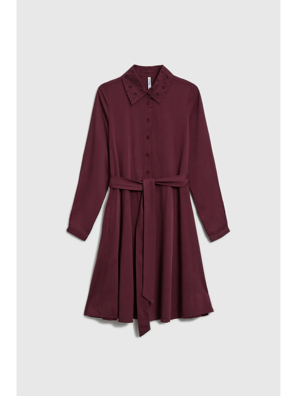 Moodo Vínové košilové šaty Moodo