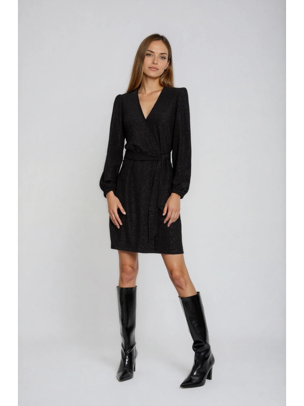 Moodo Černé šaty s výstřihem Moodo